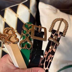 ✨LOT✨New-Stylish Women's Belt Set - Gold, Green, Black, Leopard Print